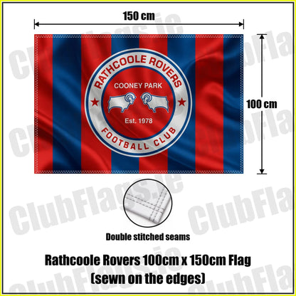 Rathcoole Rovers 100cm x 150cm Flag (sewn on the edges) - ClubFlags.ie