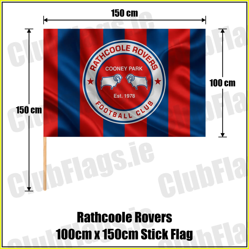 Rathcoole Rovers 100cm x 150cm Stick Flag - ClubFlags.ie