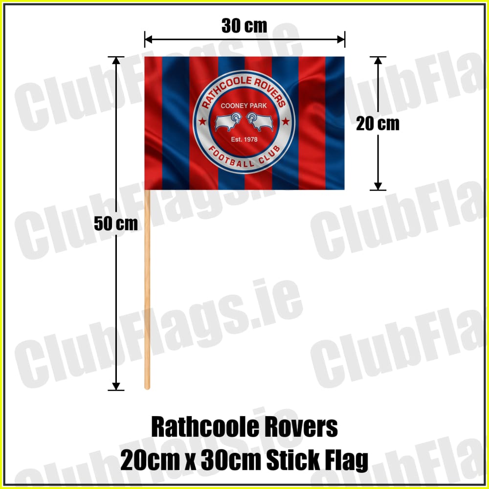 Rathcoole Rovers 20cm x 30cm Stick Flag - ClubFlags.ie