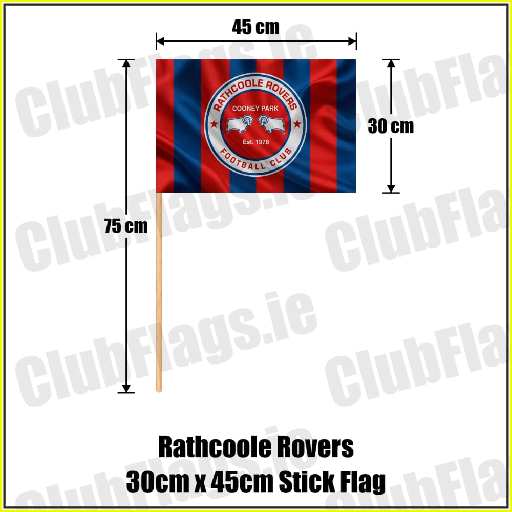 Rathcoole Rovers 30cm x 45cm Stick Flag - ClubFlags.ie