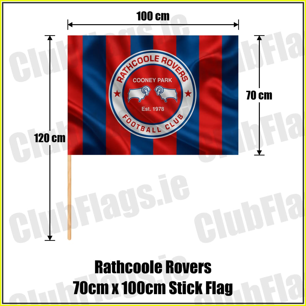 Rathcoole Rovers 70cm x 100cm Stick Flag - ClubFlags.ie