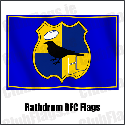 Rathdrum RFC Flags with the club crest and colours, Wicklow Rugby - ClubFlags.ie