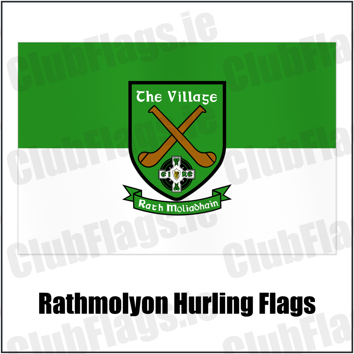 Rathmolyon Hurling Flags with the club crest and colours, Meath GAA - ClubFlags.ie