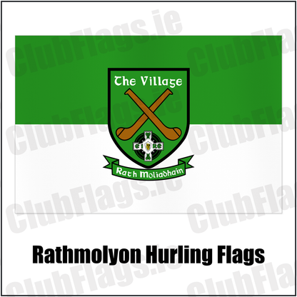 Rathmolyon Hurling Flags with the club crest and colours, Meath GAA - ClubFlags.ie