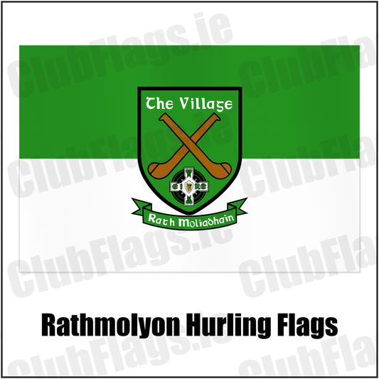 Rathmolyon Hurling Flags with the club crest and colours, Meath GAA - ClubFlags.ie