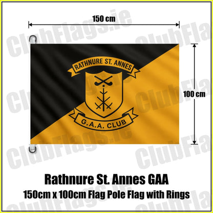 Rathnure St. Annes GAA 150cm x 100cm Flag Pole Flag with Rings - ClubFlags.ie