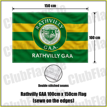 Rathvilly GAA 100cm x 150cm Flag (sewn on the edges) - ClubFlags.ie