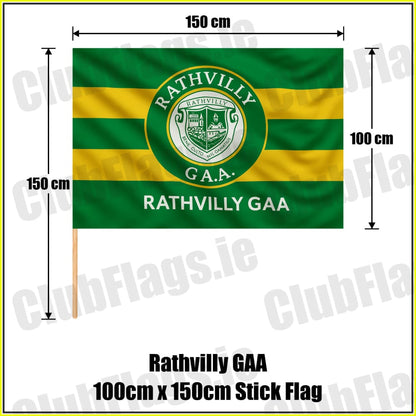 Rathvilly GAA 100cm x 150cm Stick Flag - ClubFlags.ie
