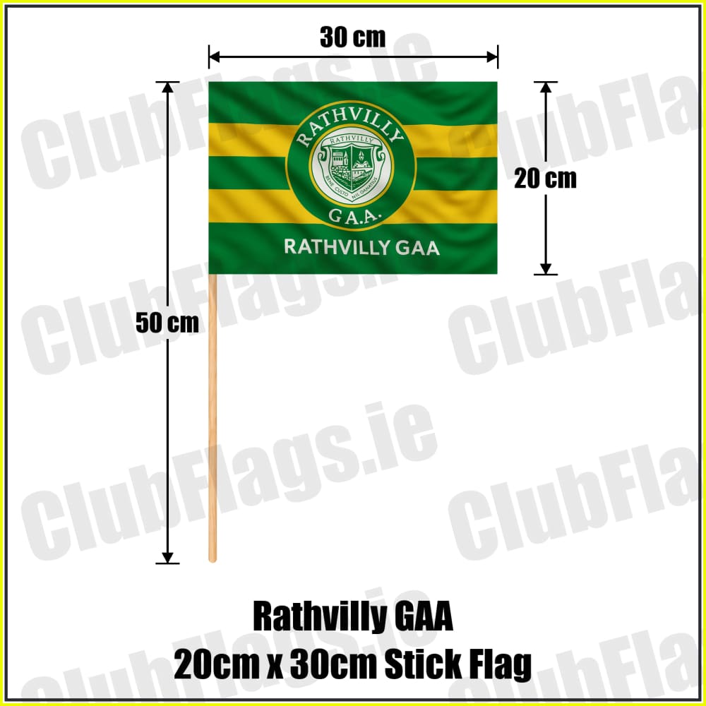 Rathvilly GAA 20cm x 30cm Stick Flag - ClubFlags.ie