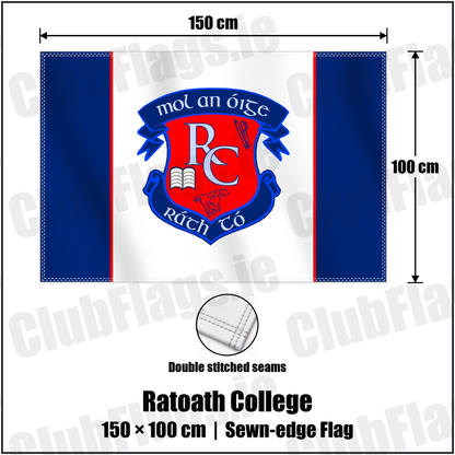 Ratoath College 100cm x 150cm Flag (sewn on the edges) with the club crest and colours, Meath GAA - ClubFlags.ie