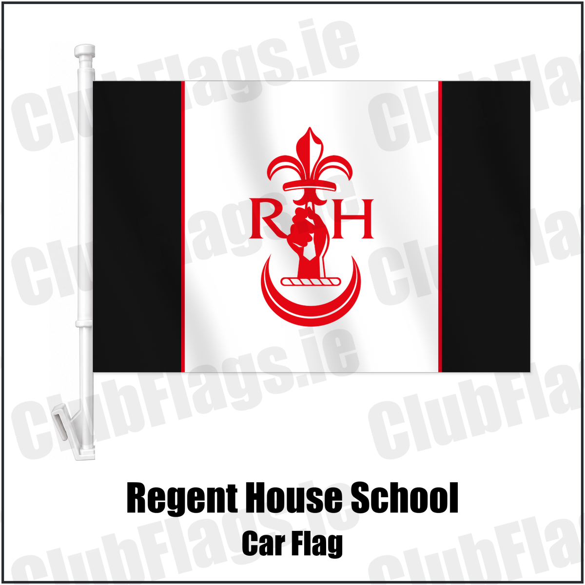 Regent House School Car Flag with the club crest and colours, Down Rugby - ClubFlags.ie