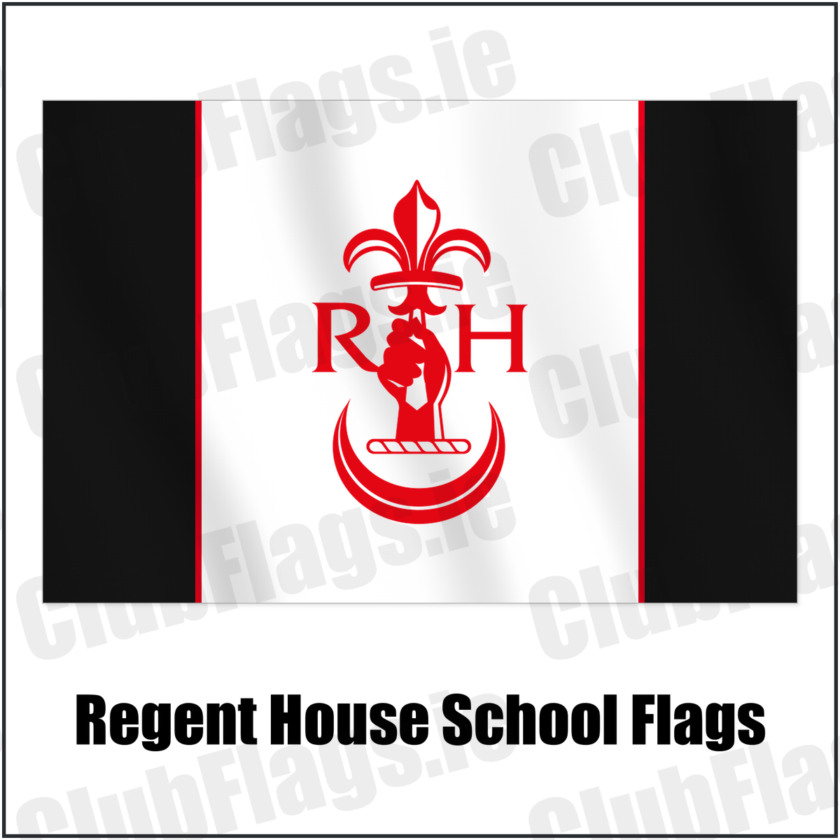 Regent House School Flags with the club crest and colours, Down Rugby - ClubFlags.ie