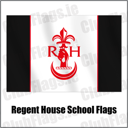 Regent House School Flags with the club crest and colours, Down Rugby - ClubFlags.ie