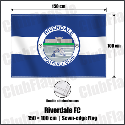 Riverdale FC 100cm x 150cm Flag (sewn on the edges) with the club crest and colours, Tyrone Football - ClubFlags.ie