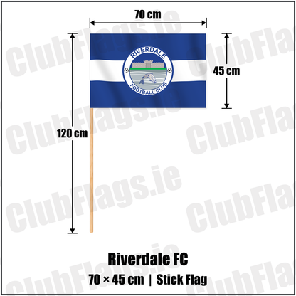 Riverdale FC 45cm x 70cm Stick Flag with the club crest and colours, Tyrone Football - ClubFlags.ie