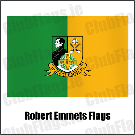 Robert Emmets Flags with the club crest and colours, Dublin GAA - ClubFlags.ie
