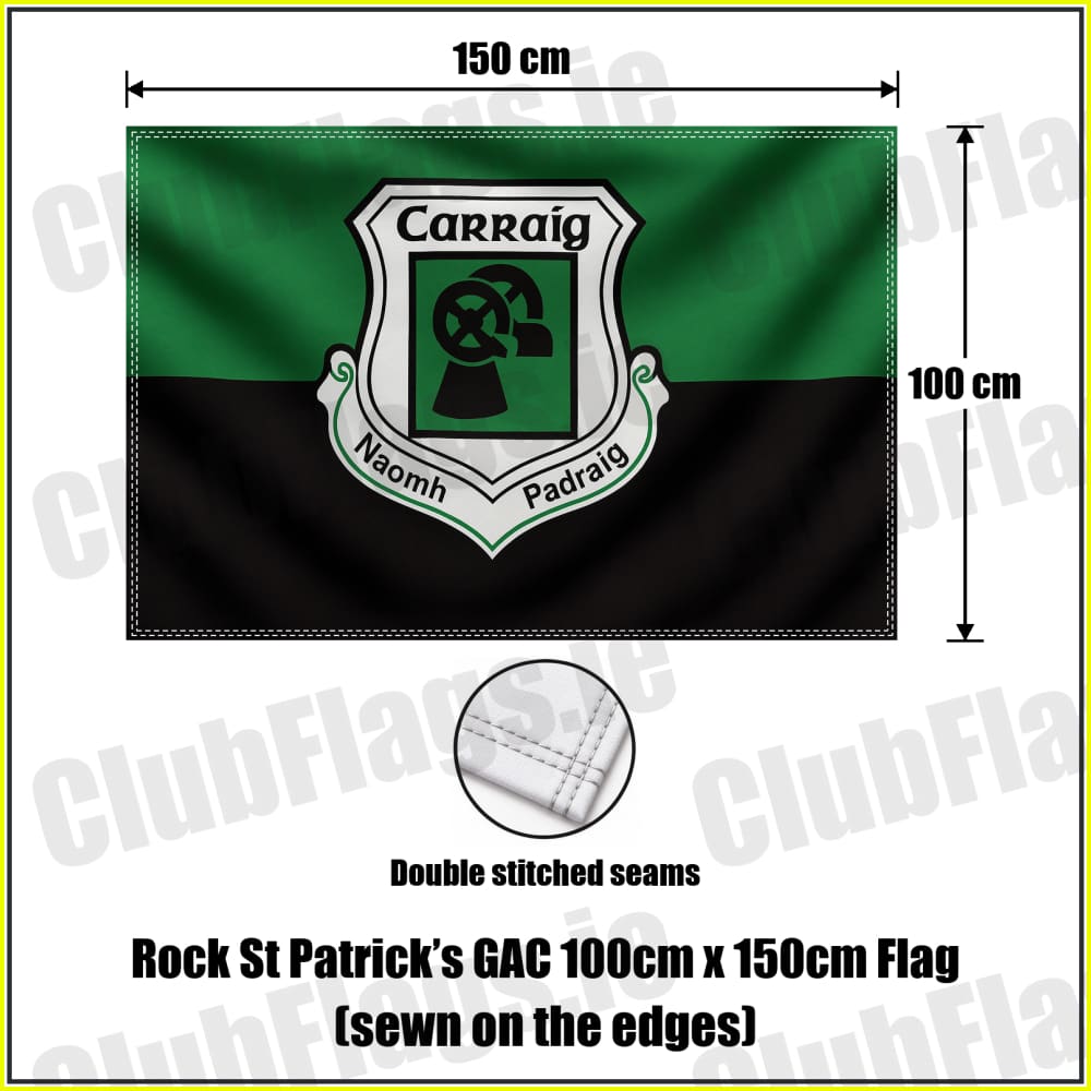 Rock St Patrick’s GAC 100cm x 150cm Flag (sewn on the edges) - ClubFlags.ie