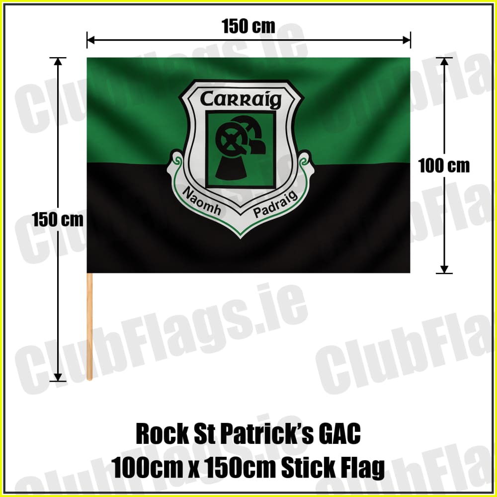 Rock St Patrick’s GAC 100cm x 150cm Stick Flag - ClubFlags.ie