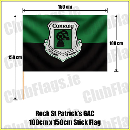 Rock St Patrick’s GAC 100cm x 150cm Stick Flag - ClubFlags.ie
