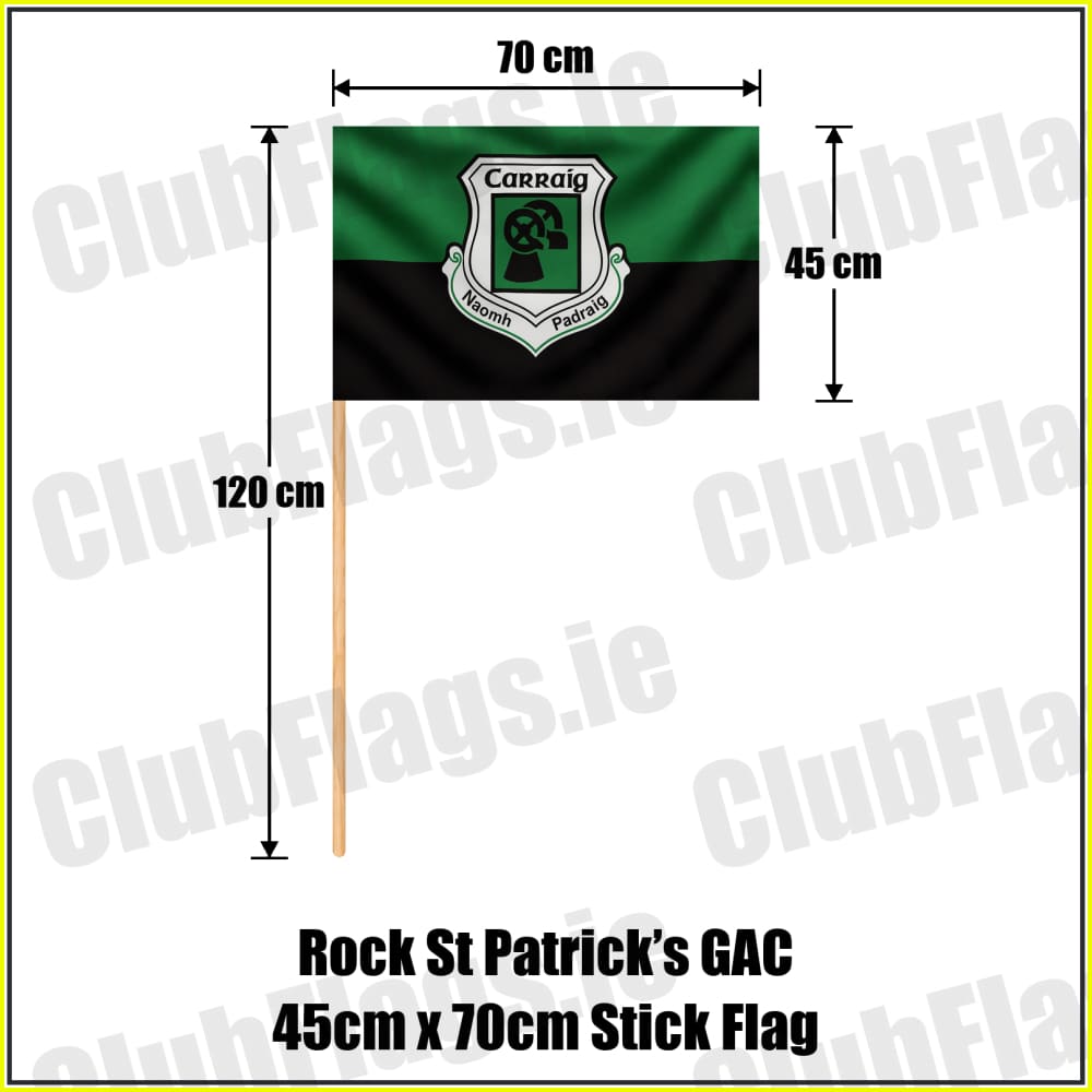 Rock St Patrick’s GAC 45cm x 70cm Stick Flag - ClubFlags.ie