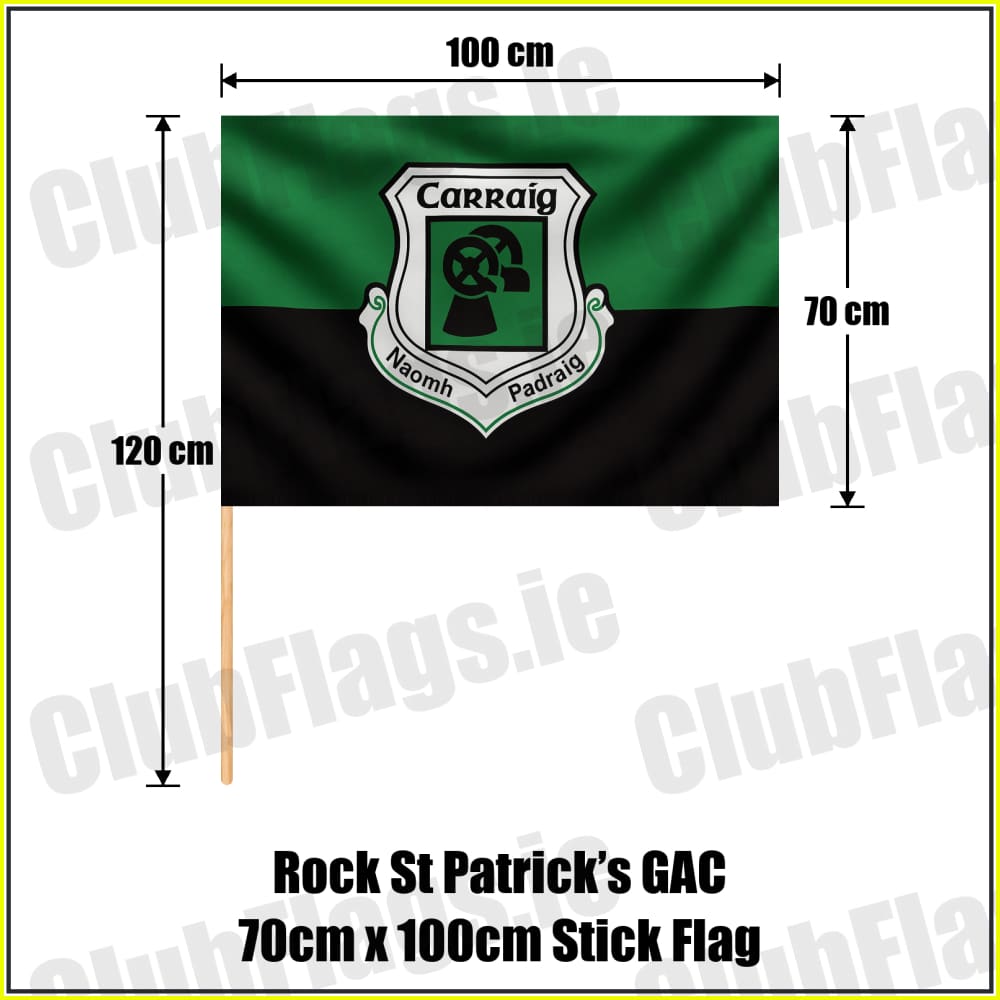 Rock St Patrick’s GAC 70cm x 100cm Stick Flag - ClubFlags.ie
