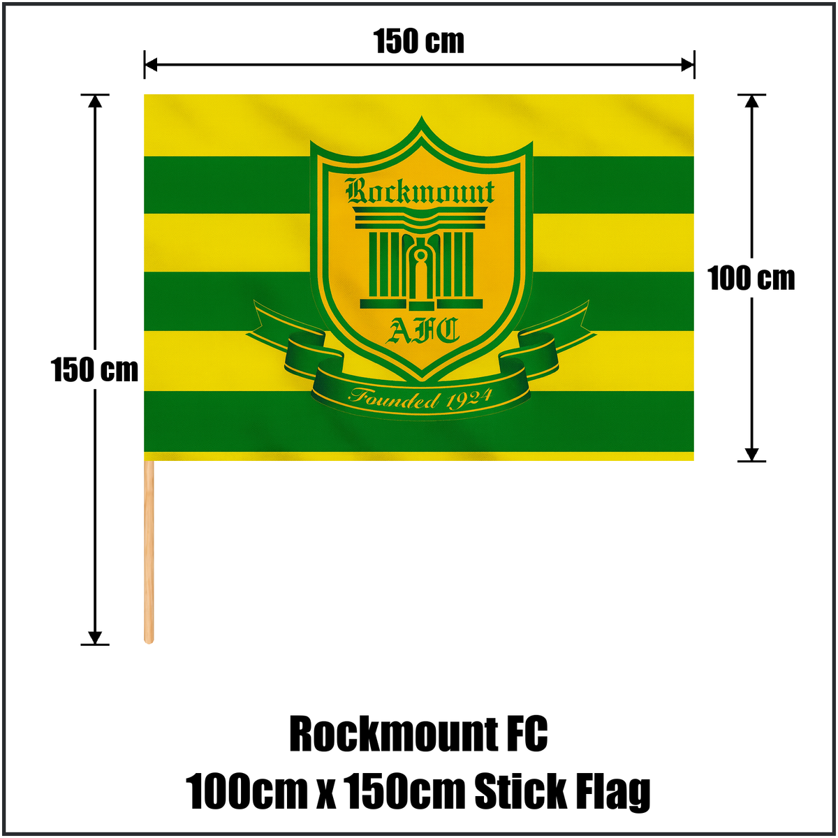 Rockmount FC 100cm x 150cm Stick Flag - ClubFlags.ie