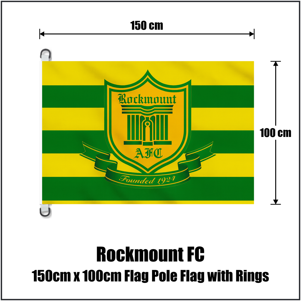 Rockmount FC 150cm x 100cm Flag Pole Flag with Rings - ClubFlags.ie