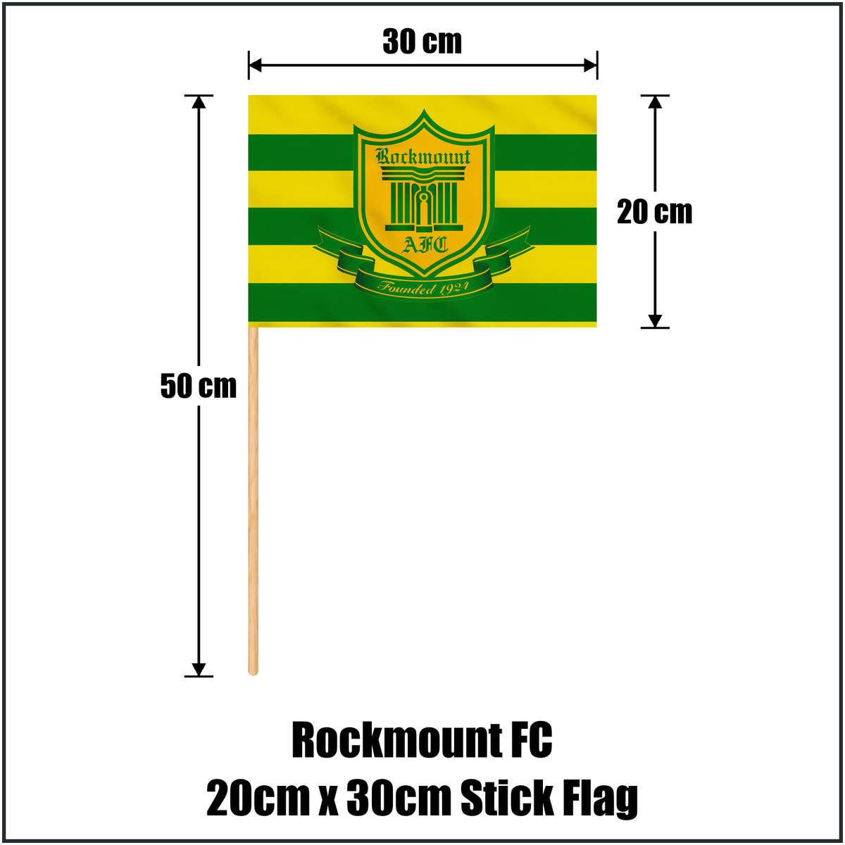 Rockmount FC 20cm x 30cm Stick Flag - ClubFlags.ie