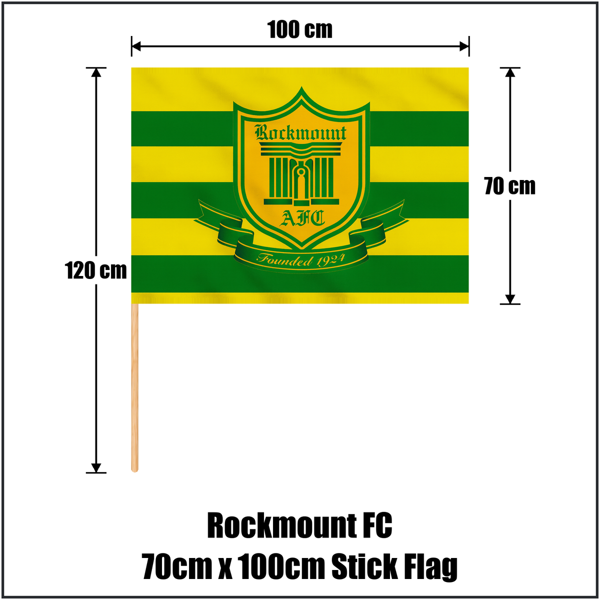 Rockmount FC 70cm x 100cm Stick Flag - ClubFlags.ie