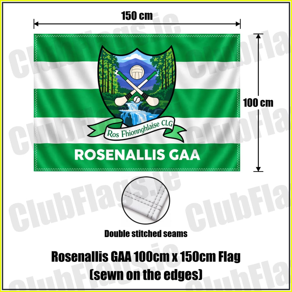 Rosenallis GAA 100cm x 150cm Flag (sewn on the edges) - ClubFlags.ie