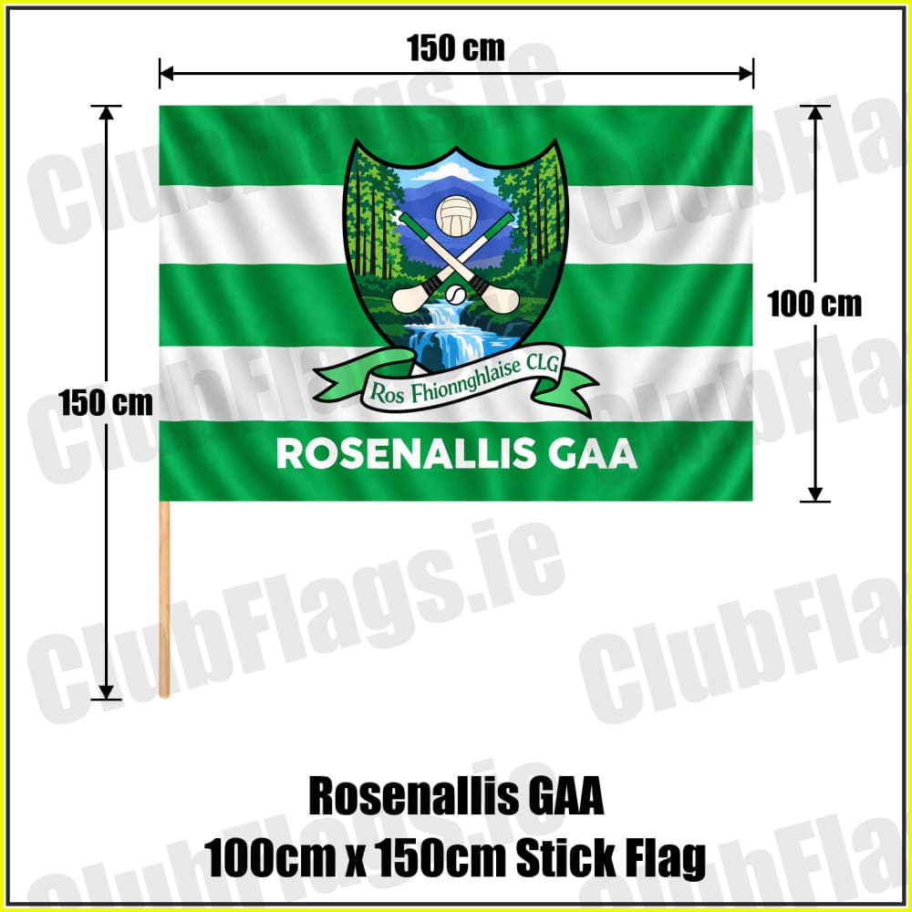 Rosenallis GAA 100cm x 150cm Stick Flag - ClubFlags.ie
