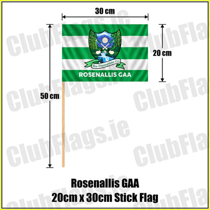 Rosenallis GAA 20cm x 30cm Stick Flag - ClubFlags.ie