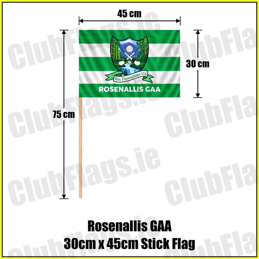 Rosenallis GAA 30cm x 45cm Stick Flag - ClubFlags.ie