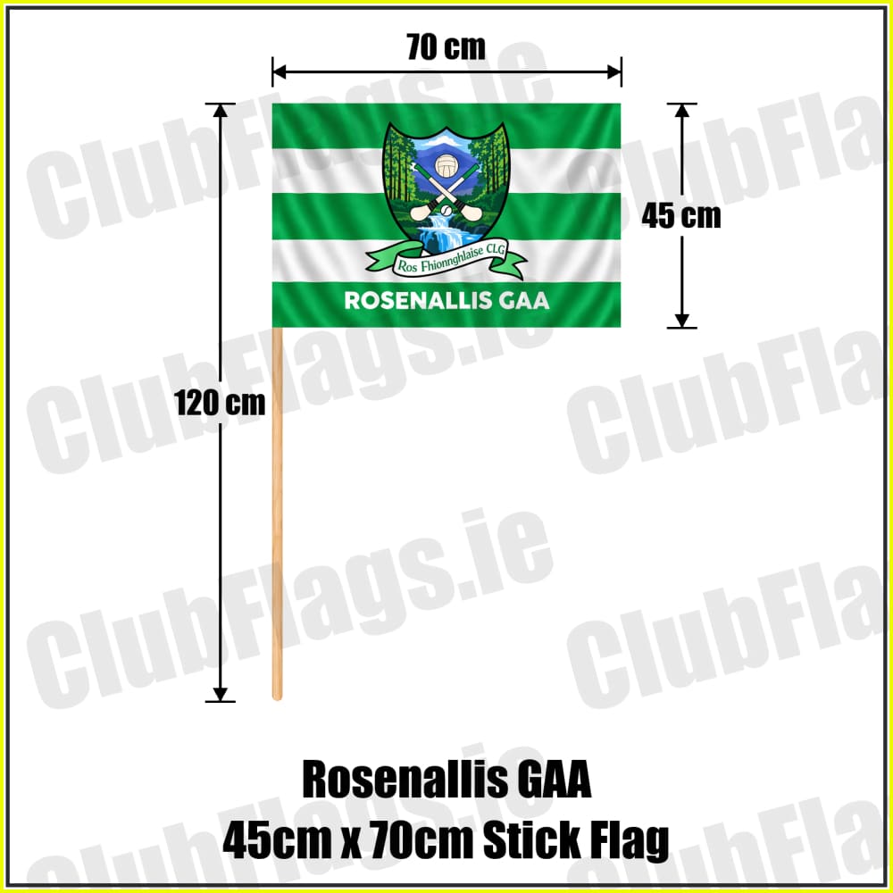 Rosenallis GAA 45cm x 70cm Stick Flag - ClubFlags.ie