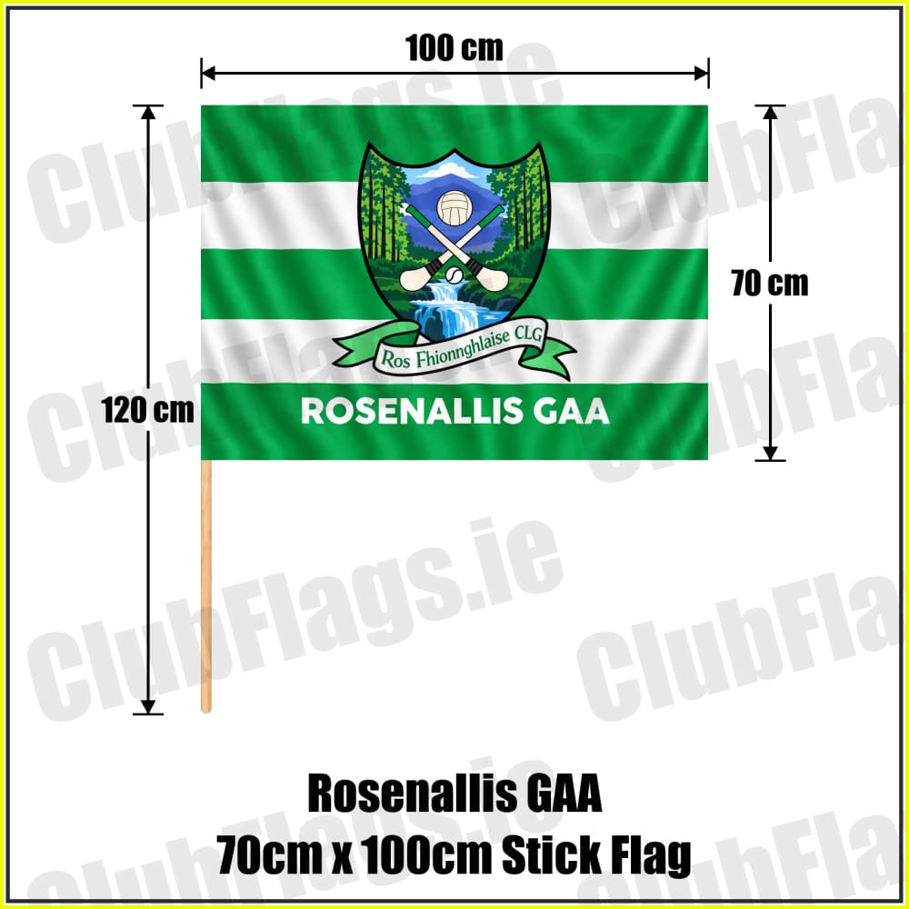 Rosenallis GAA 70cm x 100cm Stick Flag - ClubFlags.ie