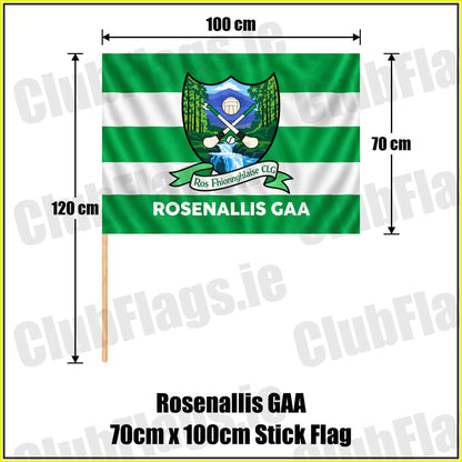 Rosenallis GAA 70cm x 100cm Stick Flag - ClubFlags.ie
