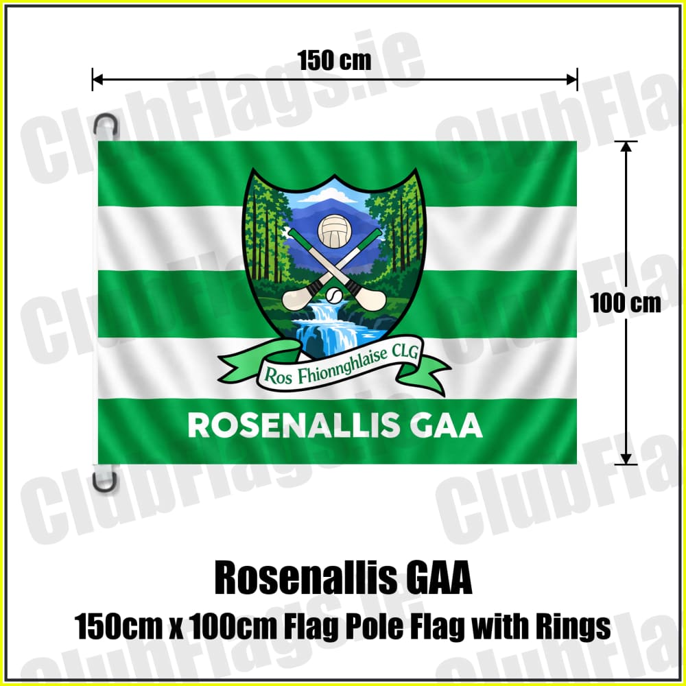 Rosenallis GAA 150cm x 100cm Flag Pole Flag with Rings - ClubFlags.ie