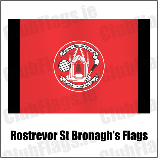 Rostrevor St Bronagh’s Flags with the club crest and colours, Down GAA - ClubFlags.ie
