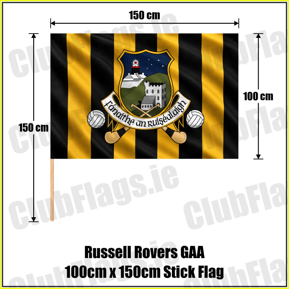 Russell Rovers GAA 100cm x 150cm Stick Flag - ClubFlags.ie