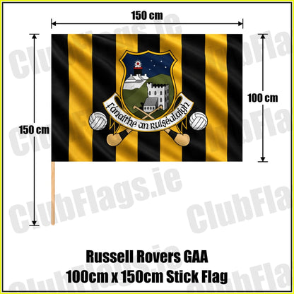 Russell Rovers GAA 100cm x 150cm Stick Flag - ClubFlags.ie