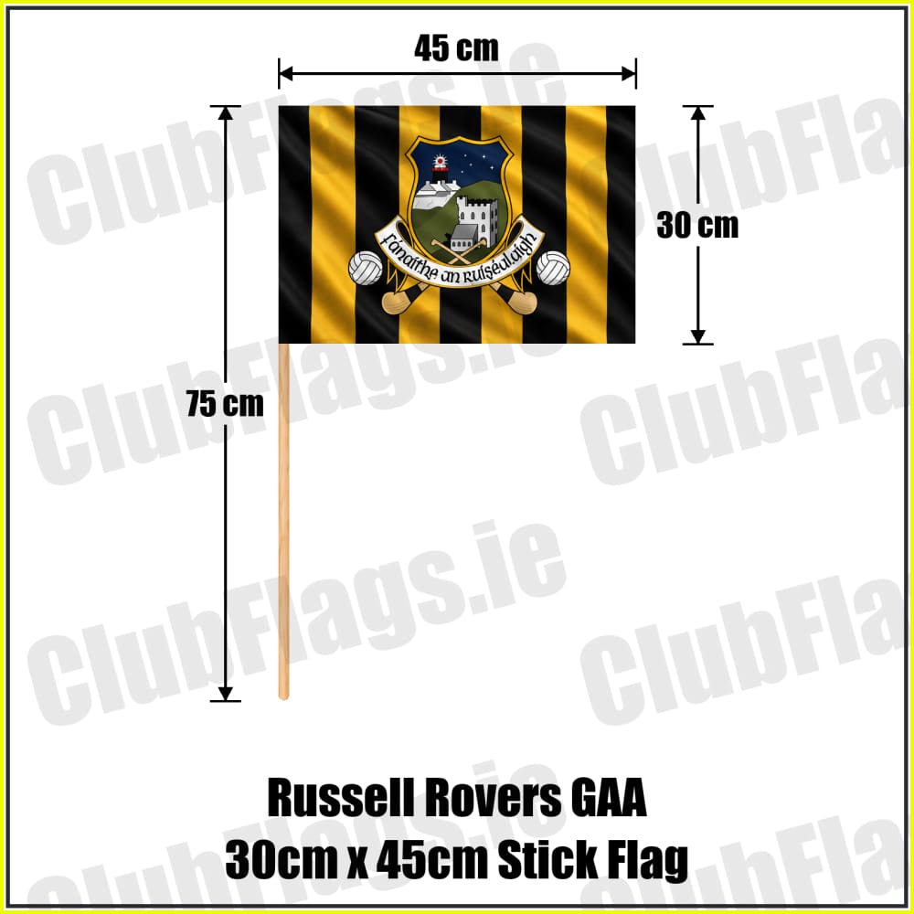 Russell Rovers GAA 30cm x 45cm Stick Flag - ClubFlags.ie