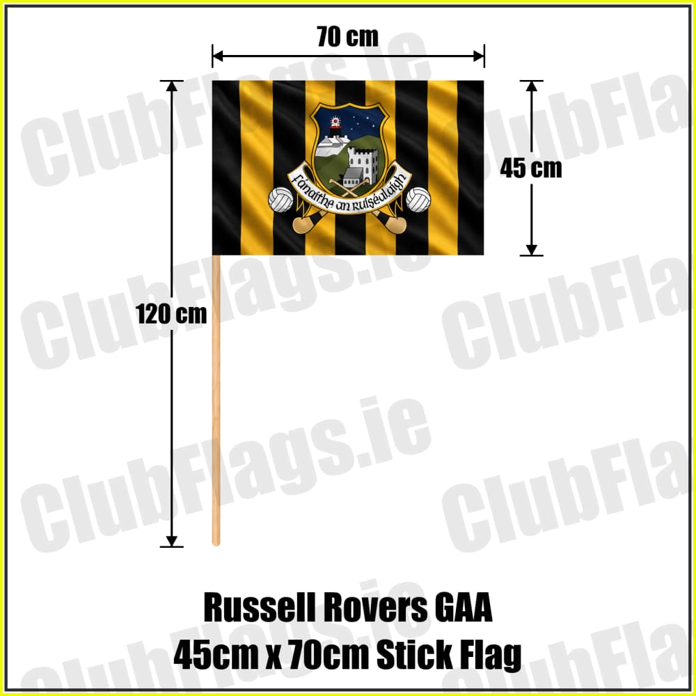 Russell Rovers GAA 45cm x 70cm Stick Flag - ClubFlags.ie