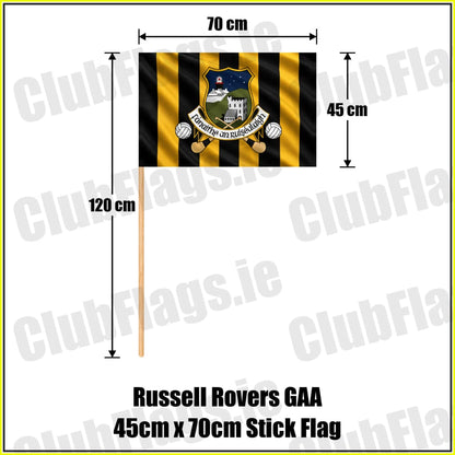 Russell Rovers GAA 45cm x 70cm Stick Flag - ClubFlags.ie
