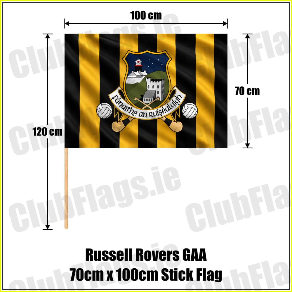 Russell Rovers GAA 70cm x 100cm Stick Flag - ClubFlags.ie