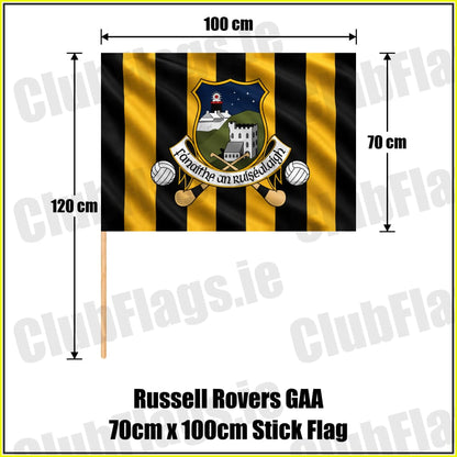 Russell Rovers GAA 70cm x 100cm Stick Flag - ClubFlags.ie