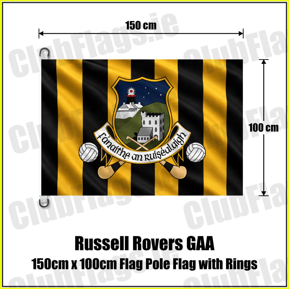 Russell Rovers GAA 150cm x 100cm Flag Pole Flag with Rings - ClubFlags.ie