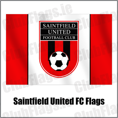 Saintfield United FC Flags with the club crest and colours, Down Football - ClubFlags.ie