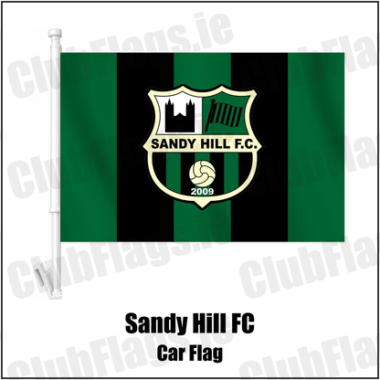 Sandy Hill FC Car Flag with the club crest and colours, Armagh Football - ClubFlags.ie