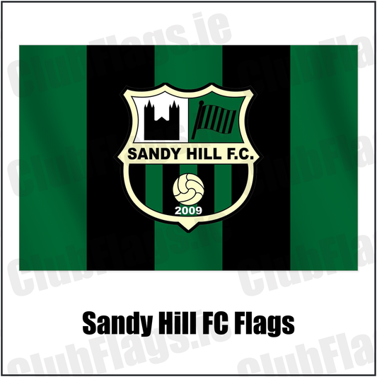 Sandy Hill FC Flags with the club crest and colours, Armagh Football - ClubFlags.ie
