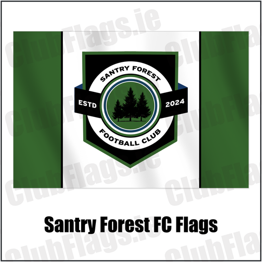 Santry Forest FC Flags with the club crest and colours, Dublin Football - ClubFlags.ie